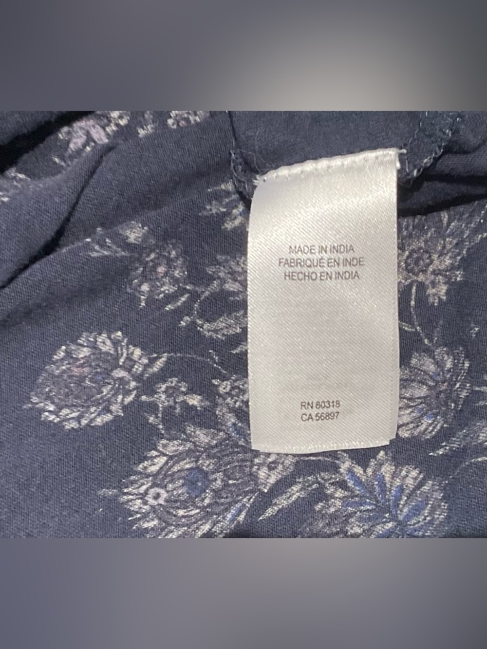 Lucky Brand Dark Blue Floral Boho Square Neck Flutter Top - Picture 8 of 9